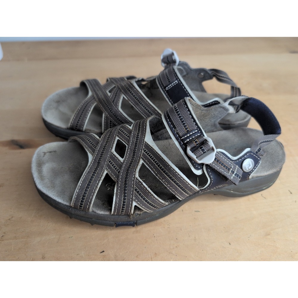 FootJoy Women's Gray Blue Soft Spike Golf Sandals 48445 Hook & Loop Size 8 M